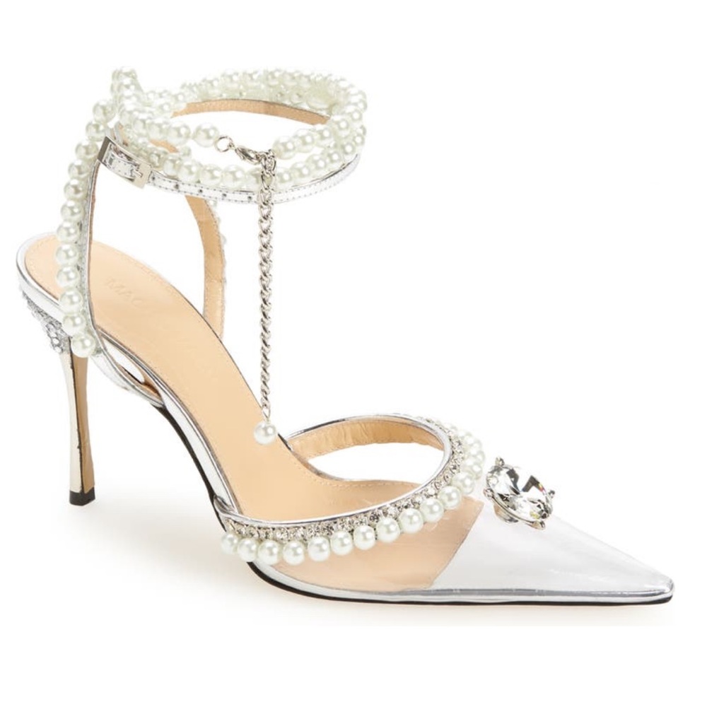 Mach & Mach Diamond Of Elizabeth PVC Embellished High-Heel Pumps